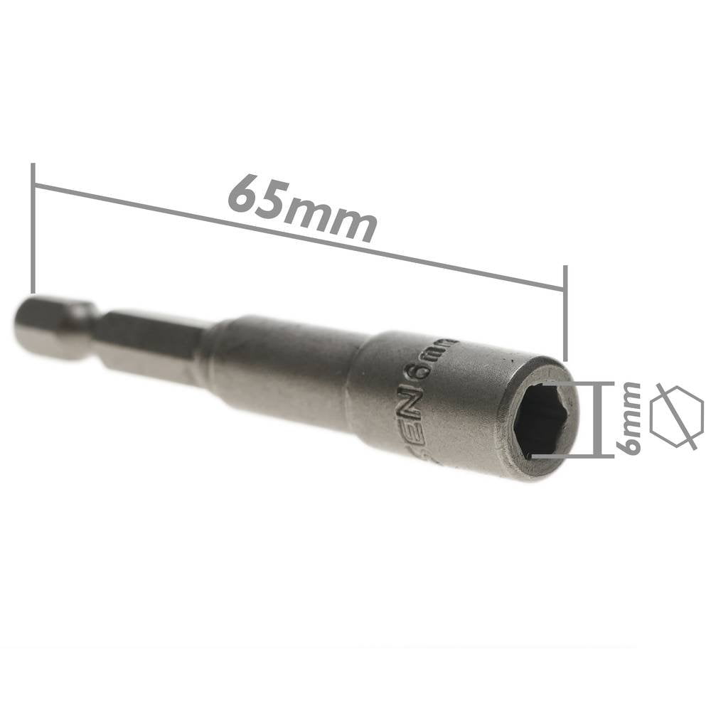 Chave De Soquete 7mm x 65mm com mandris 1/4 para Aparafusadora de Torque - EVOLT