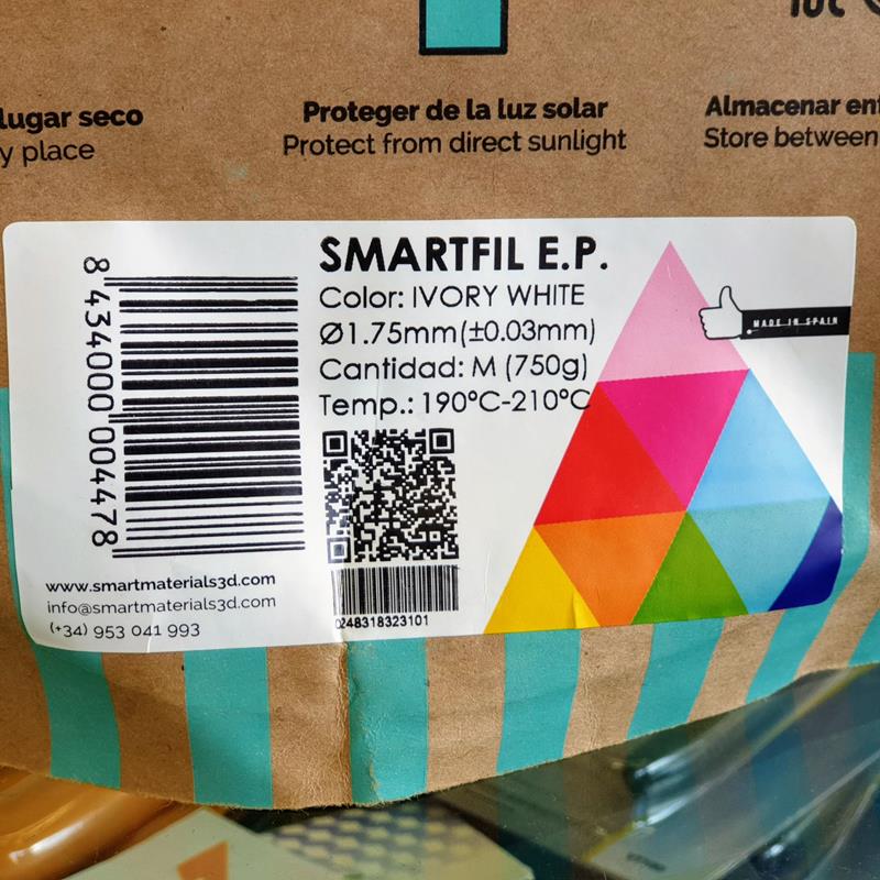 PLA Smartfil EP Ivory White M 750g Branco - Smart Materials 3D - Image 4