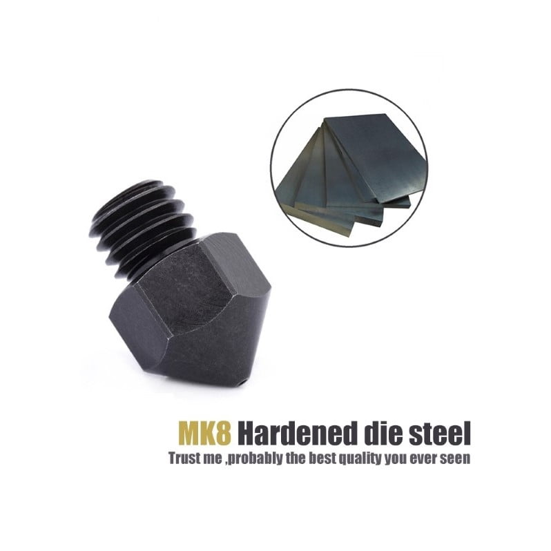 0.6mm B-SERIES PREMIUM Aço Endurecido Hardened Steel Nozzle MK8  - AIMSOAR - Image 2