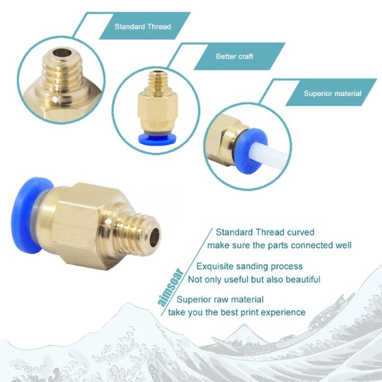 PC4-M6 Conector Pneumático para tubo PTFE Quick Push-In  - AIMSOAR - Image 3