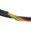 1m Tubo Anelado Corrugado PP 29mm diâmetro Aberto Preto (mangueira de plástico flexível passa cabos elétricos) - OEM