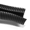 1m Tubo Anelado Corrugado PP 29mm diâmetro Aberto Preto (mangueira de plástico flexível passa cabos elétricos) - OEM