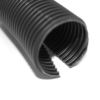 1m Tubo Anelado Corrugado PP 29mm diâmetro Aberto Preto (mangueira de plástico flexível passa cabos elétricos) - OEM