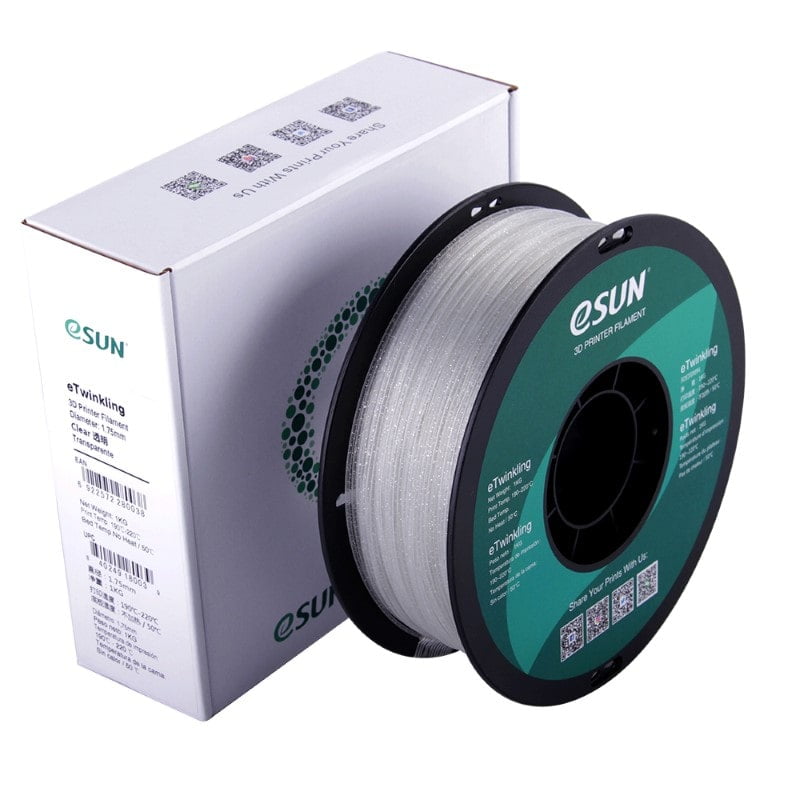 eTwinkling PLA 1kg Clear Transparent (Glitter) - ESUN - Image 8