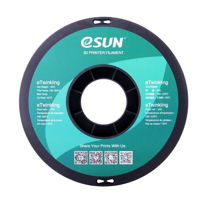eTwinkling PLA 1kg Clear Transparent (Glitter) - ESUN - Image 5