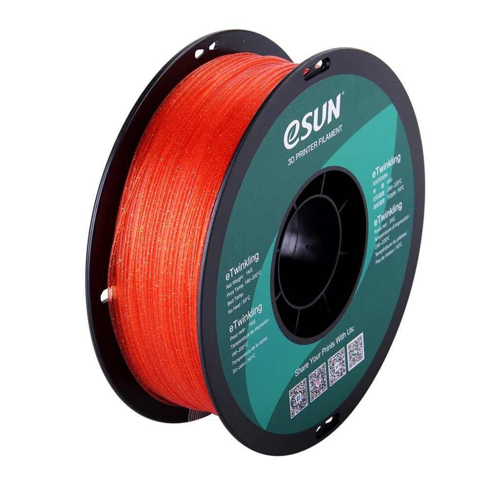 eTwinkling PLA 1kg Warm Orange (Glitter) - ESUN - Image 3