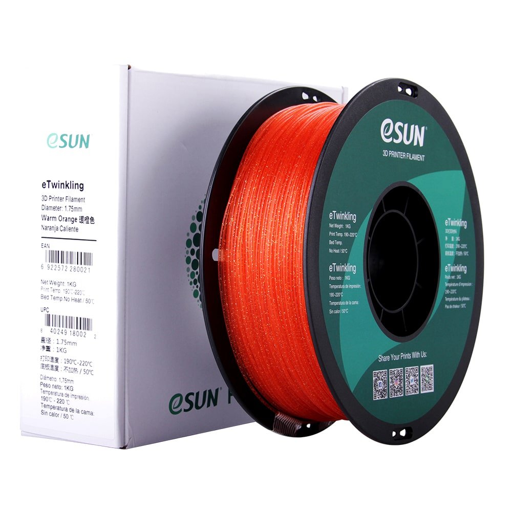 eTwinkling PLA 1kg Warm Orange (Glitter) - ESUN - Image 8