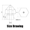 0.6mm B-SERIES PREMIUM Aço Endurecido Hardened Steel Nozzle CR10S-PRO ( compatível com vários modelos da Creality ) - AIMSOAR