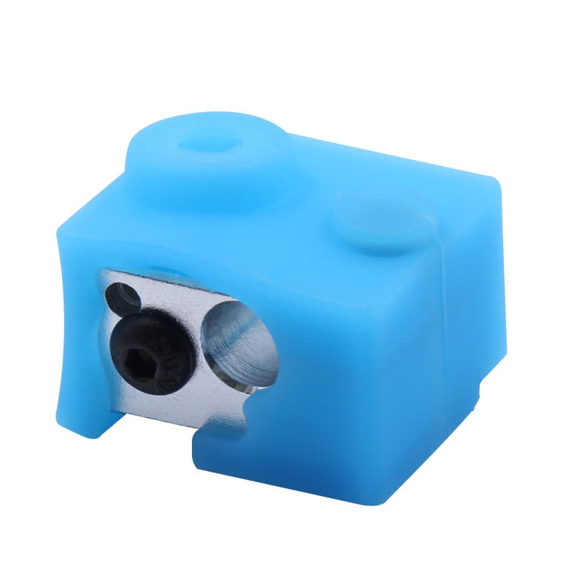 Isolamento de silicone Azul para Heat Block V6 Clone Alumínio 20X12X16 ( Heatblock bloco de aquecimento compatível com E3D V6 clone e não com o original ) - AIMSOAR
