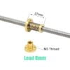 Porca T8 Anti-Backlash para Varões Trapezoidal T8 8mm Lead Passo 8mm (Lead Screw Flexible)  - AIMSOAR
