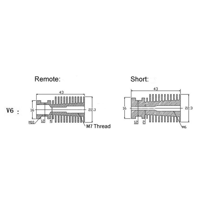 Heat Sink Short V6 Clone Alumínio, modelo curto M6 para filamento 1.75mm ( Heatsink bloco de aquecimento compatível com E3D V6 clone) - AIMSOAR - Image 4
