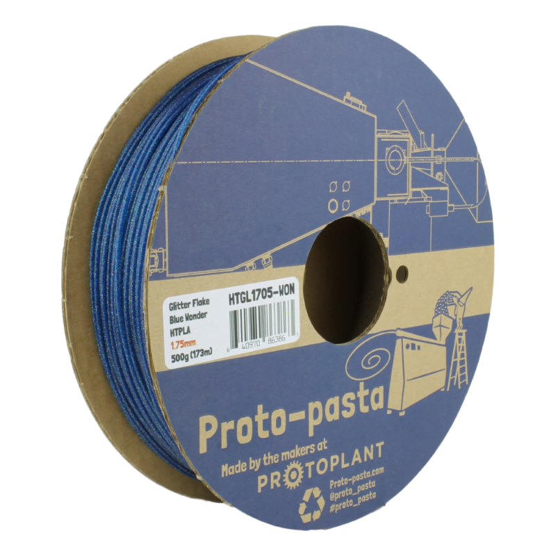 HTPLA Wonder Blue with Multi-color Glitter ( Community Inspired )  500g - ProtoPasta - Image 3
