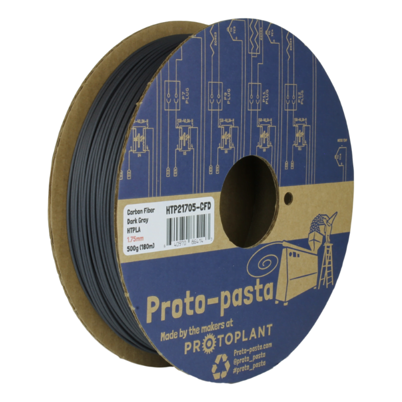HTPLA Dark Gray ( Carbon Fiber Composite ) 50g ( Amostra ) - ProtoPasta - Image 4