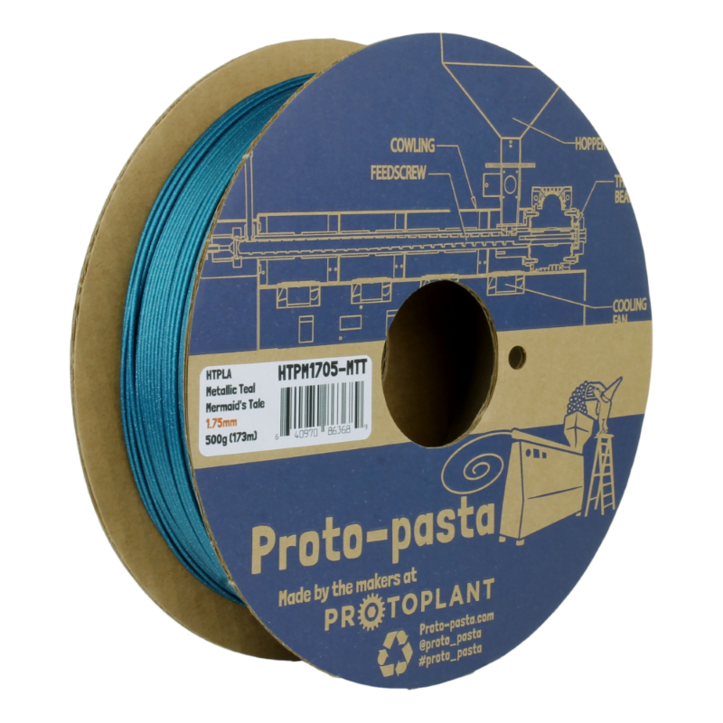 HTPLA Mermaid's Tale Metallic Teal ( Community Inspired ) 50g ( Amostra ) - ProtoPasta - Image 4