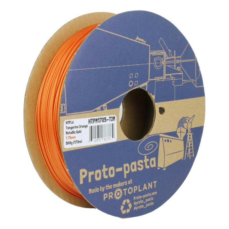 HTPLA Tangerine Orange Metallic Gold ( Community Inspired ) 50g ( Amostra ) - ProtoPasta - Image 3