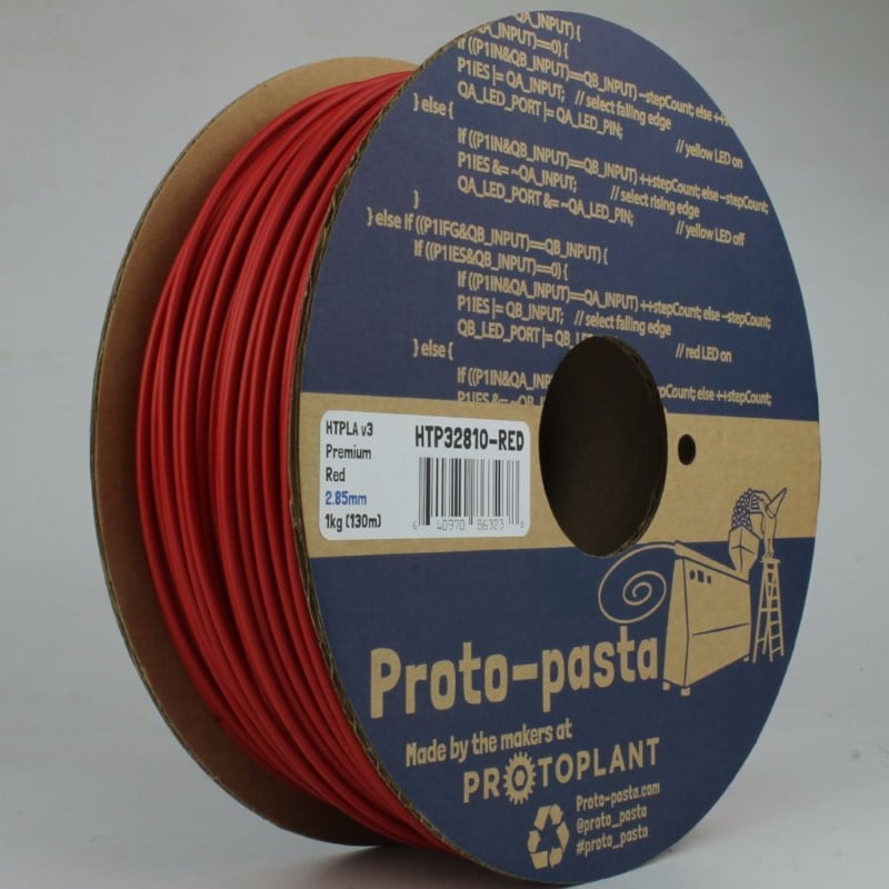 HTPLA Red Opaque 50g ( Amostra ) - ProtoPasta - Image 3
