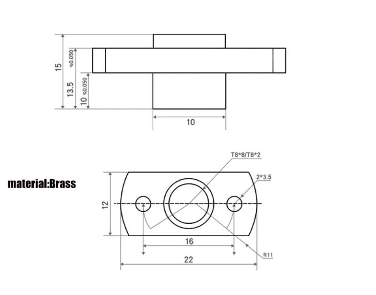Porca T8 H-TYPE para Varões Trapezoidal T8 pitch 2mm Lead Passo 8mm (Lead Screw)  - AIMSOAR - Image 8