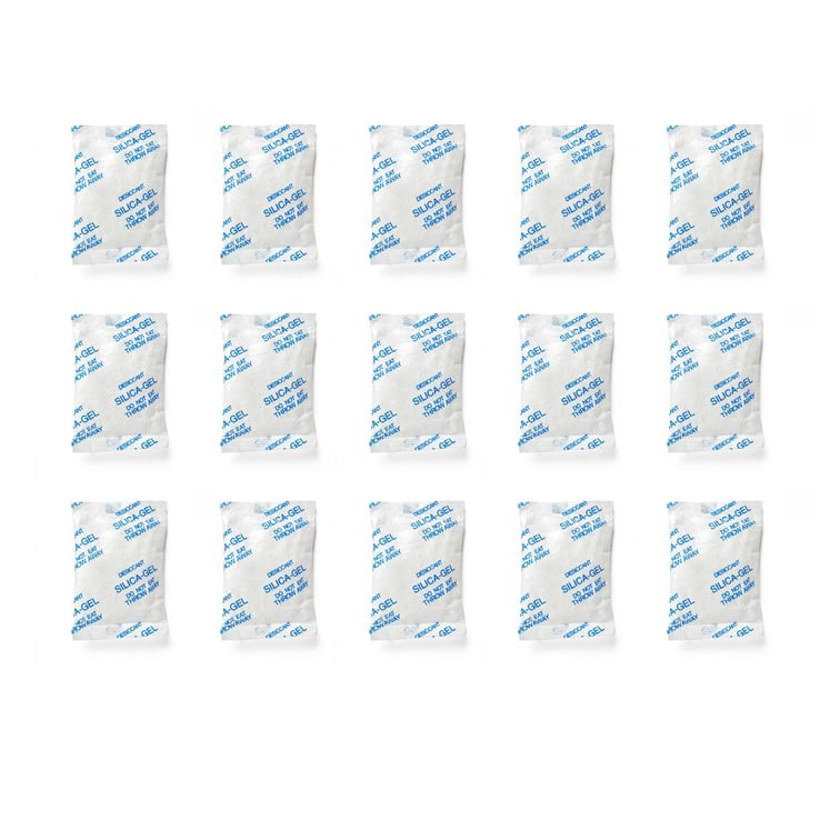 150g Lote 15 x 10g Sacos Silica Gel de Poros Estreitos Dessecante Absorvente Premium Desumidificador Humidade - OEM - Image 3