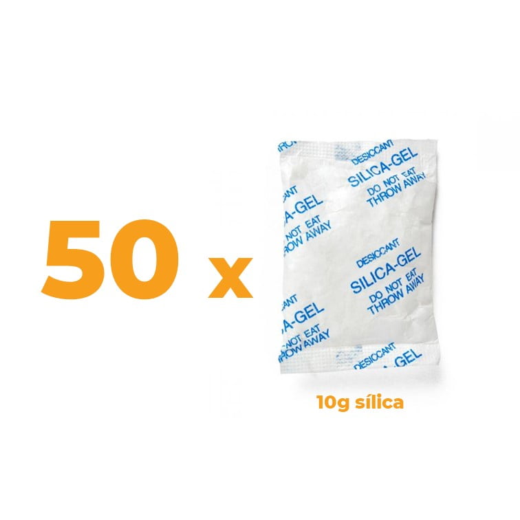 500g Lote 50 x 10g Sacos Silica Gel de Poros Estreitos Dessecante Absorvente Premium Desumidificador Humidade - OEM
