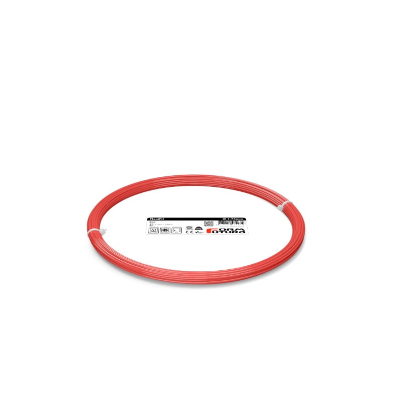 TPC FlexiFil 50g (Amostra) Red ( Borracha Elastômero termoplástico de copoliéster Semi-flexível com efeito de memória ) - FORMFUTURA