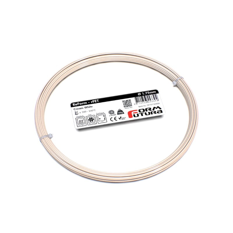 PETG ReForm rPET 50g (Amostra) Cream White (Reciclado) - FORMFUTURA