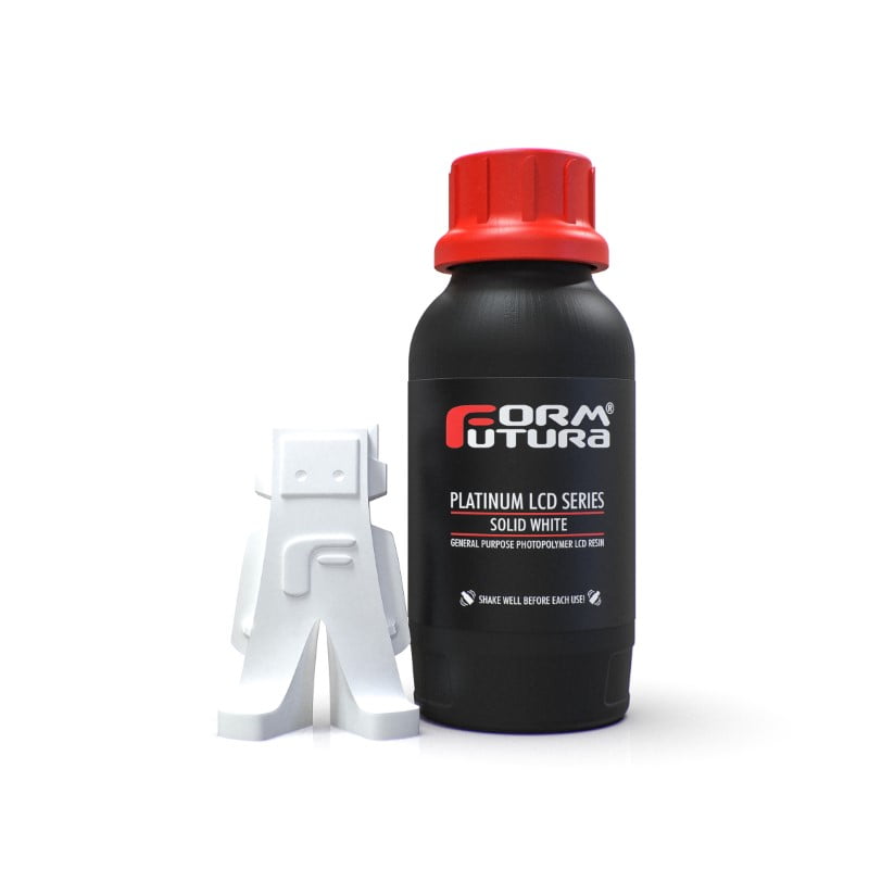 500ml Platinum LCD Series Resina Impressão 3D LCD e DLP UV (385 - 420nm) Solid White - FORMFUTURA