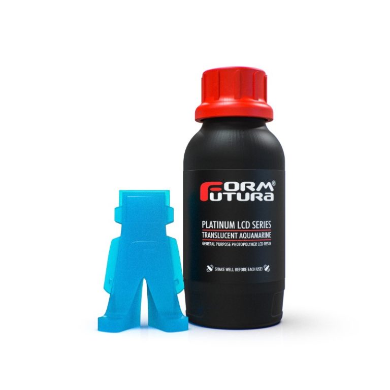 500ml Platinum LCD Series Resina Impressão 3D LCD e DLP UV (385 - 420nm) Translucent Aquamarine - FORMFUTURA