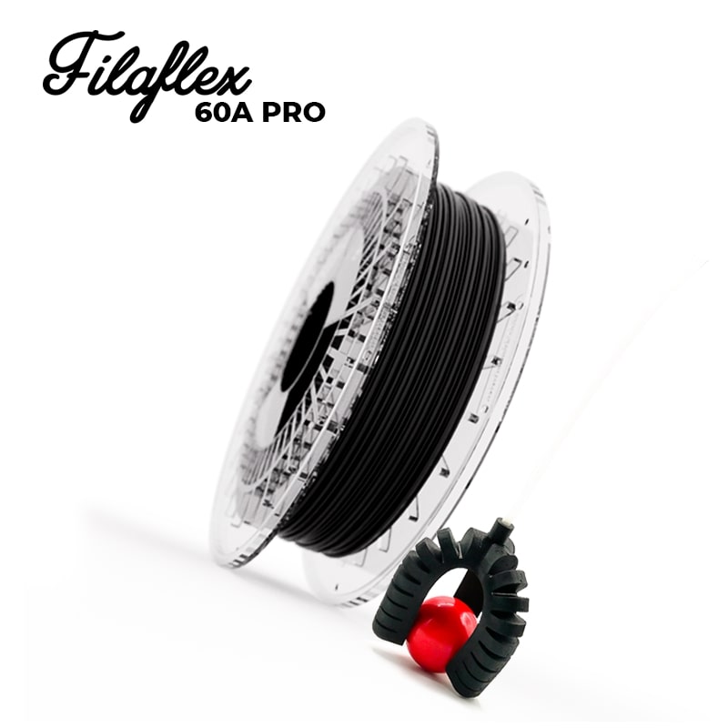 Filaflex TPE 60A PRO 500g Black ( Filamento 3D mais elástico e fléxivel do mercado ) - RECREUS