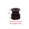 Polia Preta para Correia GT2 16 Dentes 14mm 5mm Furo Alumínio ( GT2 timing belt pulley) - AIMSOAR