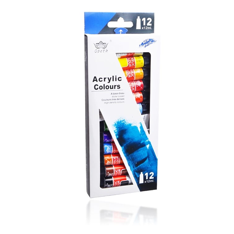 Pack 12 cores sortidas Tintas Acrilicas ( Pintura Acrilica) 12ml - OEM