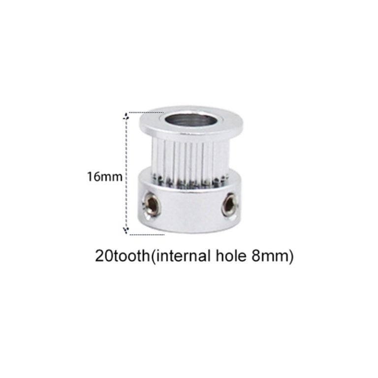 Polia para Correia GT2 20 Dentes 16mm 8mm Furo Alumínio ( GT2 timing belt pulley) - AIMSOAR - Image 2