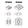 Porca Roscada em T M4 perfil 2020 T-Nut (slide nut) - AIMSOA