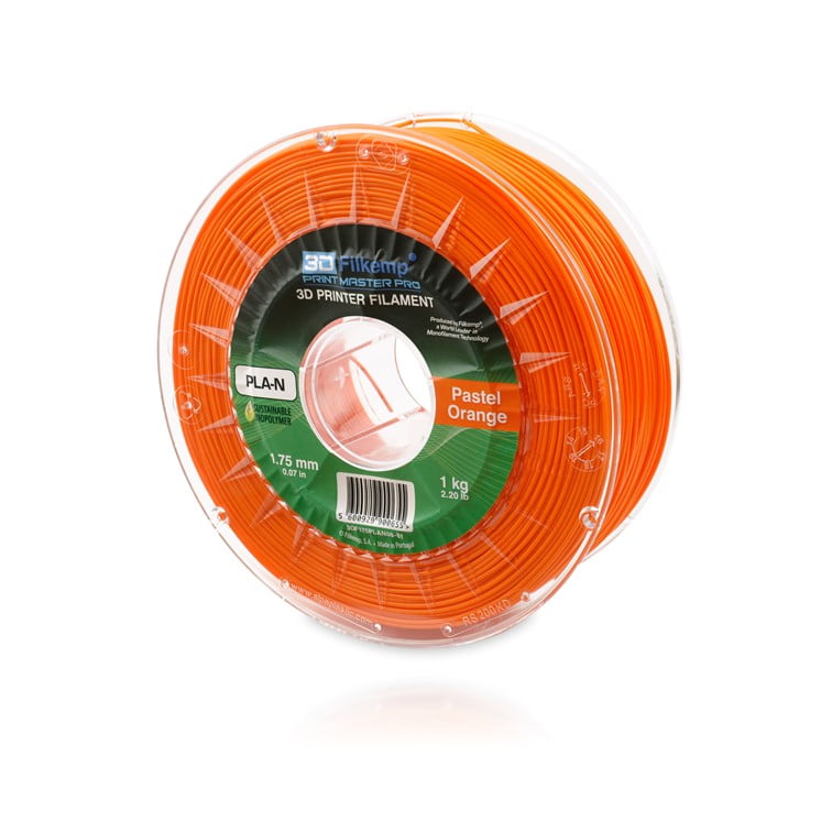 PLA N PLN 1kg Pastel Orange ( ESPECIAL DE ALTA TEMPERATURA Cor de Laranja ) - Filkemp