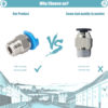 PC4-M10 JP4-01 Conector Pneumático Vazado com Clip para tubo PTFE Quick Push-In  - AIMSOAR