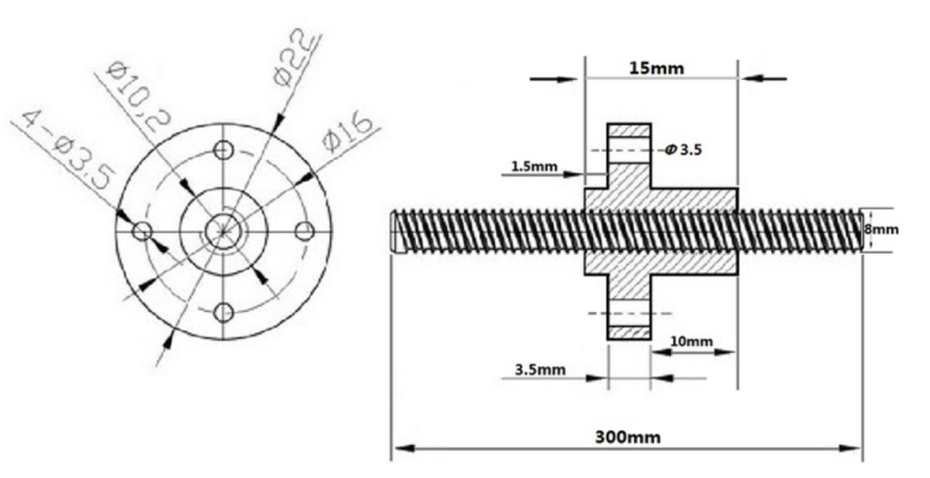 Porca T8 para Varões Trapezoidal T8 pitch 2mm Lead Passo 2mm (Lead Screw) - AIMSOAR - Image 4