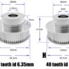 Polia para Correia 6mm GT2 40 Dentes 17mm 8mm Furo Alumínio ( GT2 timing belt pulley) - AIMSOAR