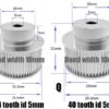 Polia para Correia 10mm GT2 40 Dentes 21mm 5mm Furo Alumínio ( GT2 timing belt pulley) - AIMSOAR