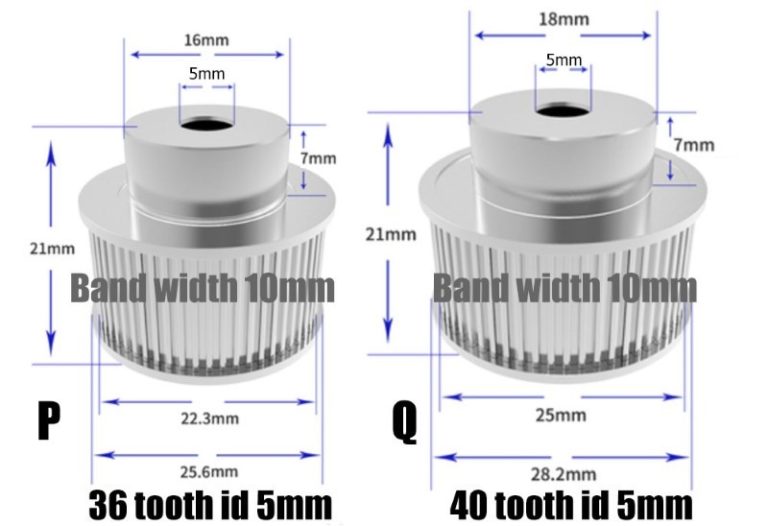 Polia para Correia 10mm GT2 36 Dentes 21mm 5mm Furo Alumínio ( GT2 timing belt pulley) - AIMSOAR - Image 2