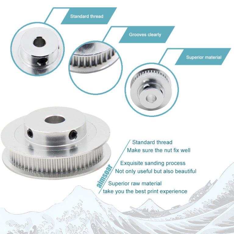 Polia para Correia 6mm GT2 40 Dentes 17mm 8mm Furo Alumínio ( GT2 timing belt pulley) - AIMSOAR - Image 5