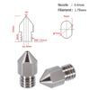 0.5mm Liga de Titânio TC4 Titanium Alloy Nozzle MK8  - AIMSOAR