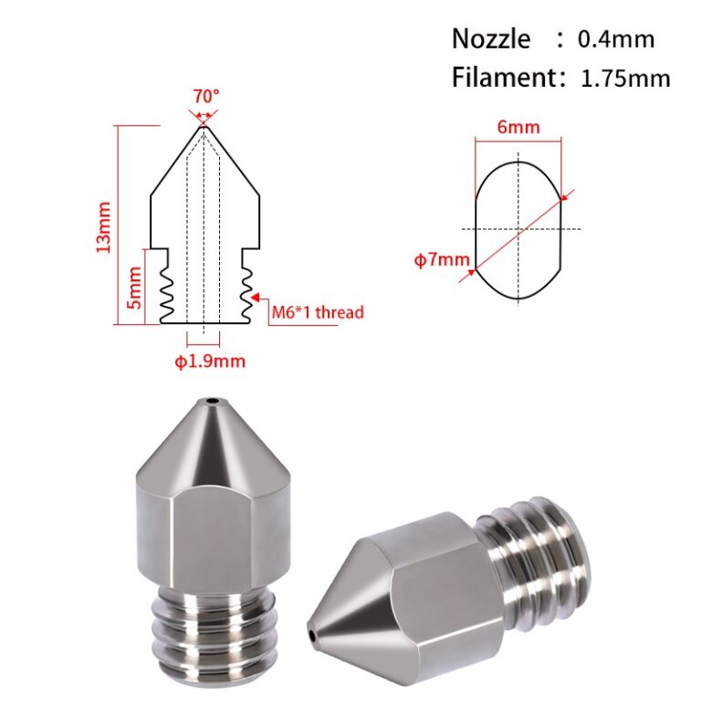 0.5mm Liga de Titânio TC4 Titanium Alloy Nozzle MK8  - AIMSOAR - Image 2