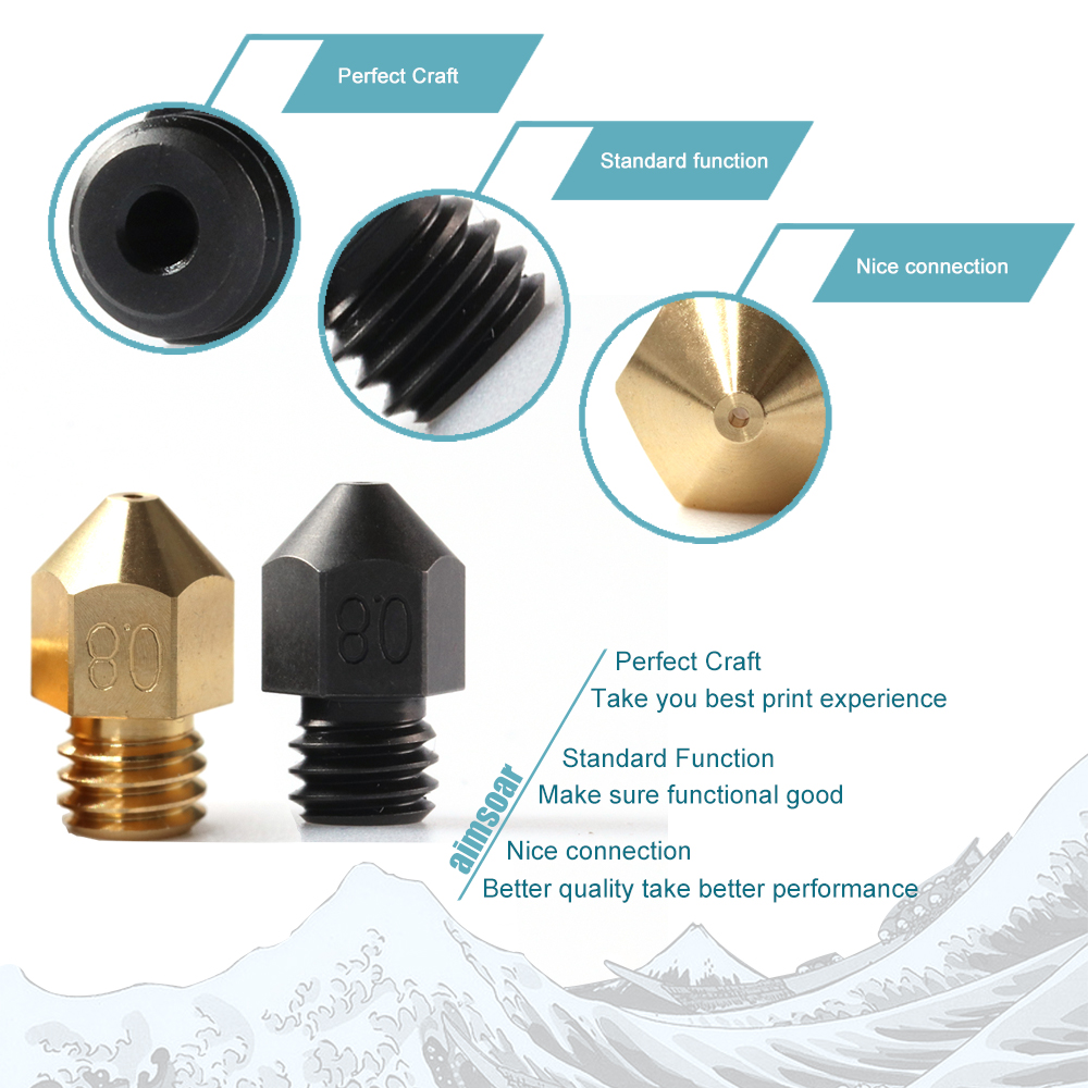 0.4mm B-SERIES PREMIUM Aço Endurecido Hardened Steel Nozzle SWISS MK8  - AIMSOAR - Image 8