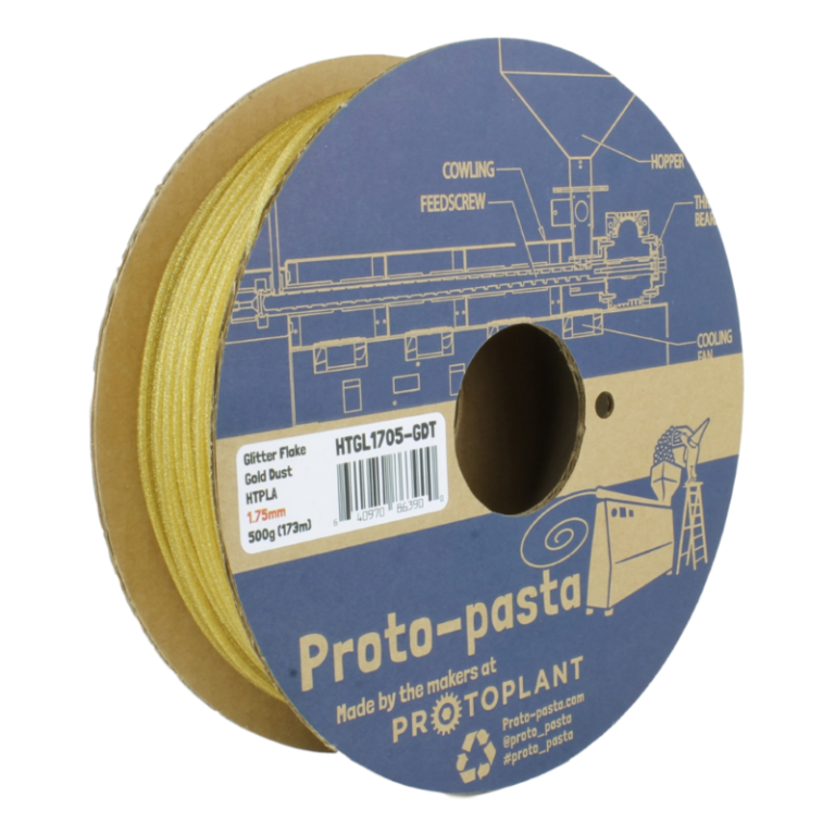 HTPLA Gold Dust Translucent with Gold Glitter 50g ( Amostra ) - ProtoPasta - Image 4