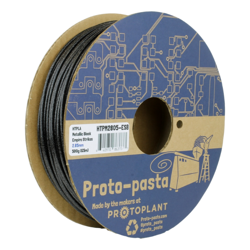 HTPLA Empire Strikes Black with Silver Metallic 50g ( Amostra ) - ProtoPasta - Image 2