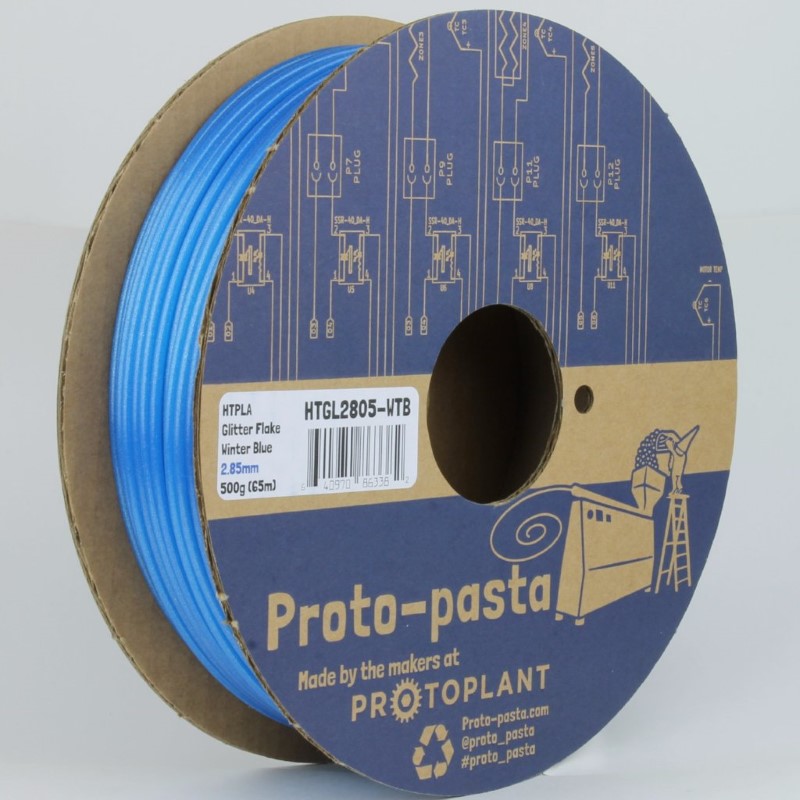 HTPLA Winter Blue Glitter Flake Metallic 50g ( Amostra ) - ProtoPasta - Image 3