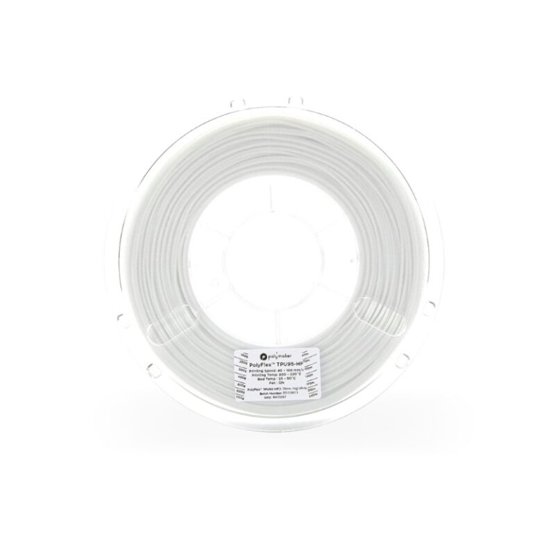 TPU 95A TPU95-HF PolyFlex Hight Speed 1kg White - Polymaker - Image 2