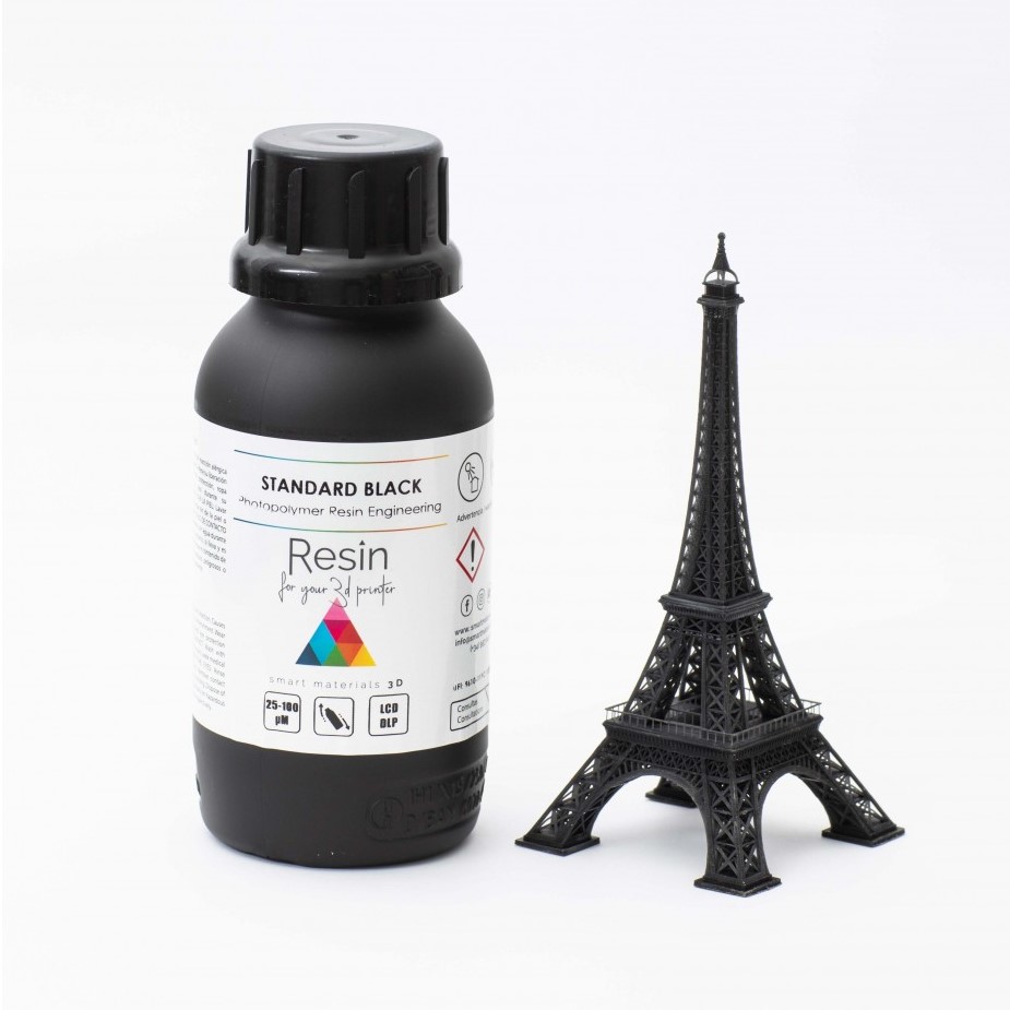 500ml Resina Impressão 3D LCD e DLP UV Standard Black - Smart Materials 3D - Image 3