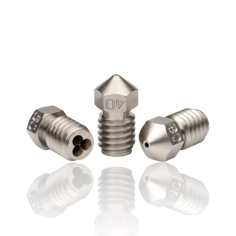 0.4mm CHT Coated Brass Nozzle M6×1×7.5×12.5 1.75 MOS E3D V6 Revestimento de Níquel - Bondtech