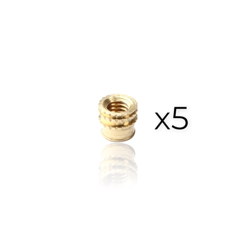 Pack 5 unidades Porca Inserção M4 para embutir em plástico ( Thread inserts ) - Bondtech