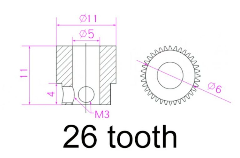 Engrenagem dentada Polia 40 dentes 5mm  Alimentador do Extrusor (Feed wheel feeder ) - AIMSOAR - Image 5